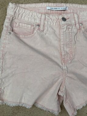 Celebrity Pink Pale Pink Frayed Denim Shorts